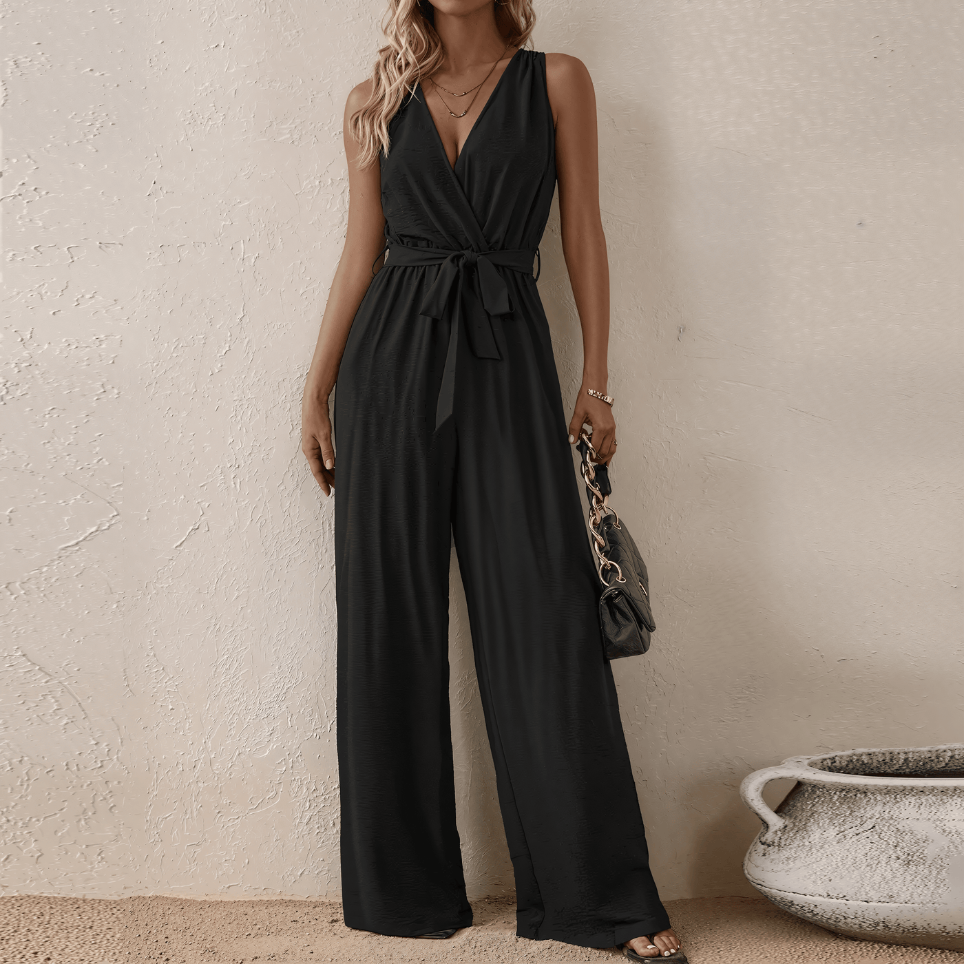 Solène™ - Leichter Sommer-Jumpsuit mit Bindegürtel