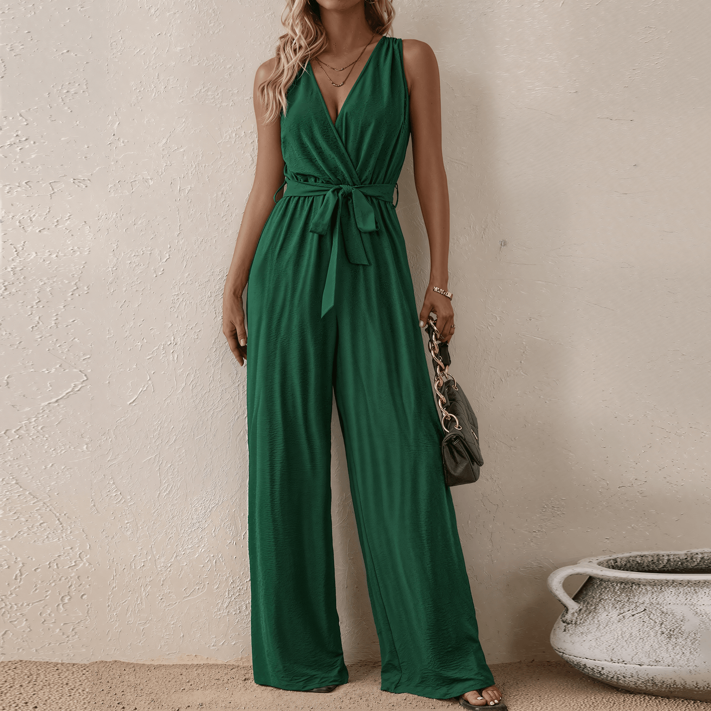 Solène™ - Leichter Sommer-Jumpsuit mit Bindegürtel
