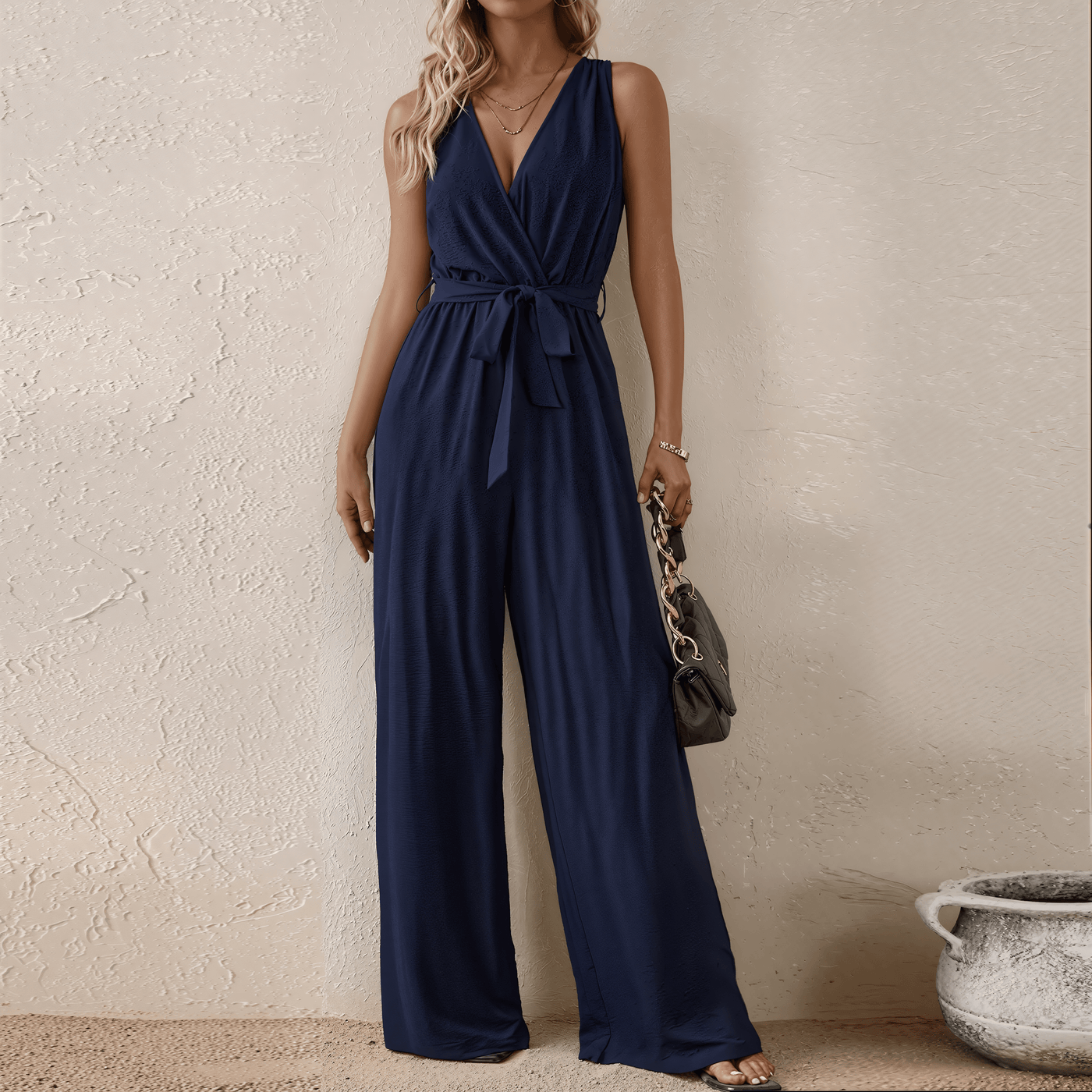 Solène™ - Leichter Sommer-Jumpsuit mit Bindegürtel