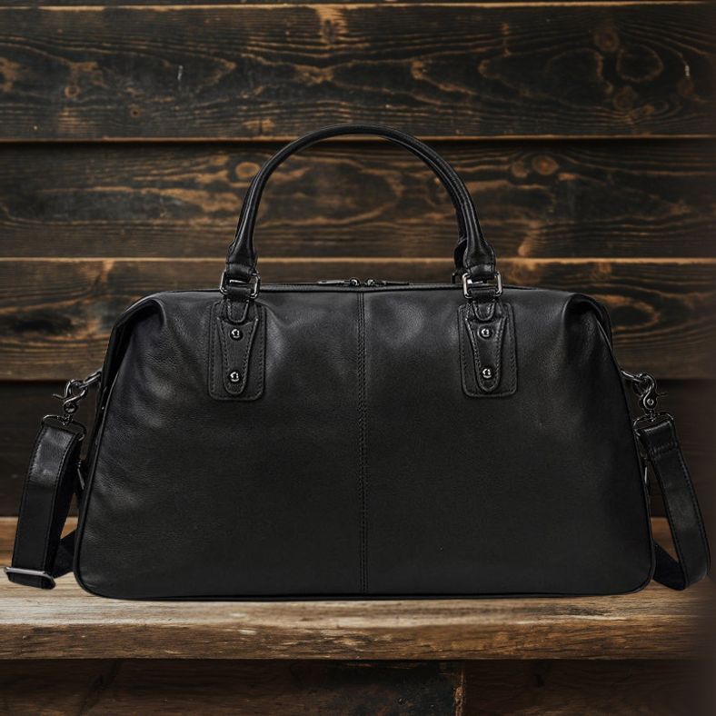 Schwarze Leder-Handtasche | AALBORG
