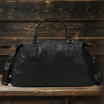 Schwarze Leder-Handtasche | AALBORG