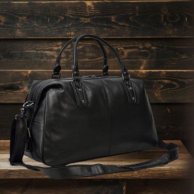Schwarze Leder-Handtasche | AALBORG