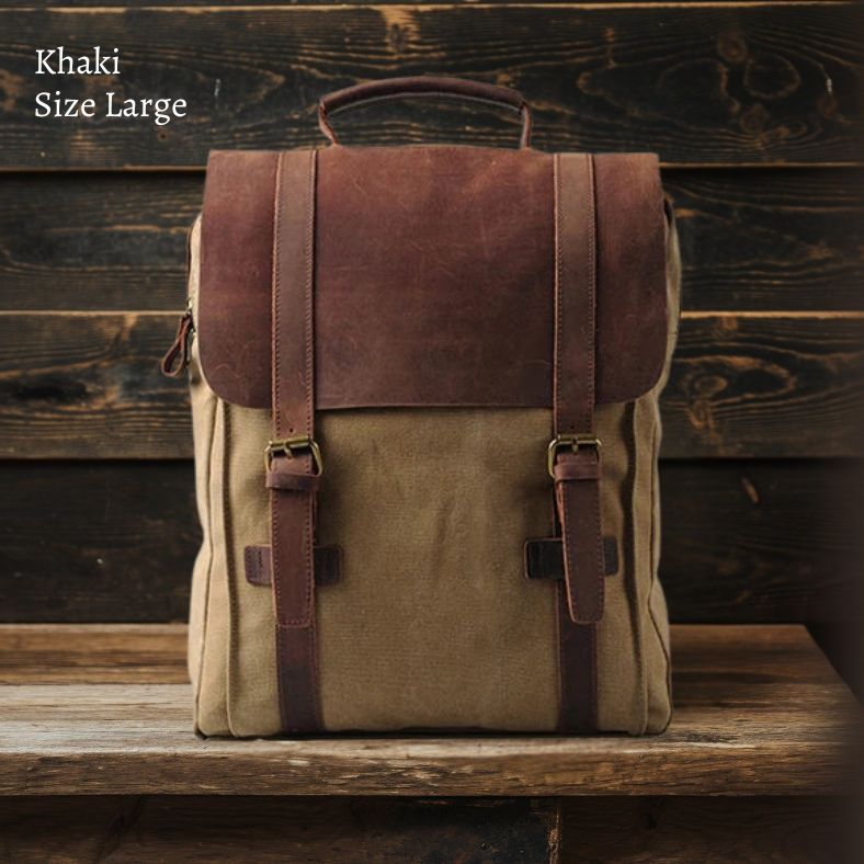 Harlan | Fashion Canvas Leder Schulranzen
