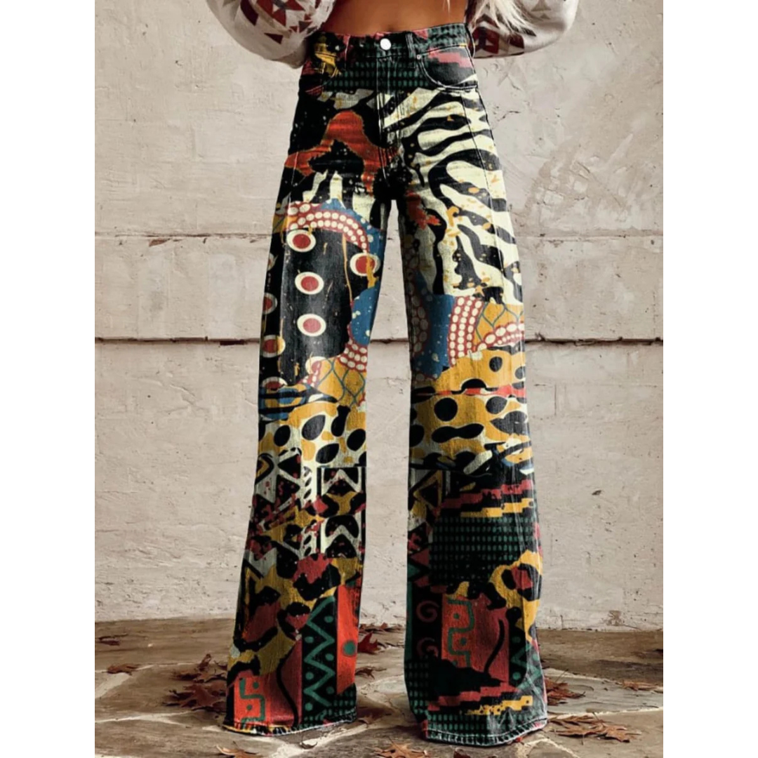 Sandra™ - Eklektische Kunst Weite Hose