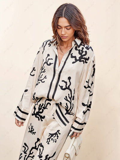 Mila™ - Hosen mit weitem Bein und Silhouetten-Print