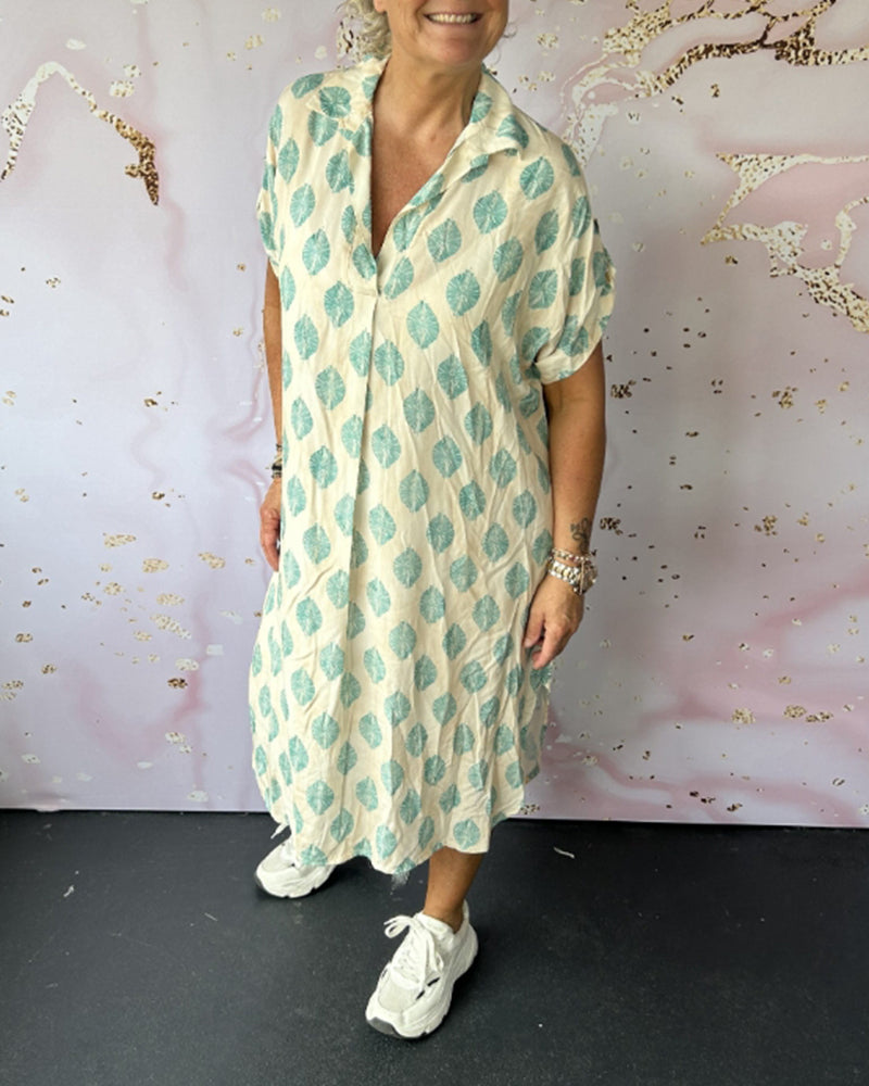 Liora™ - Lockeres Sommerkleid mit Reverskragen und kurzen Ärmeln