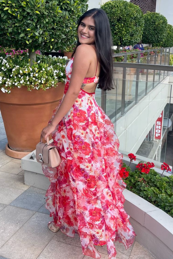 Chara™ - Maxikleid mit Rüschen und Blumendruck