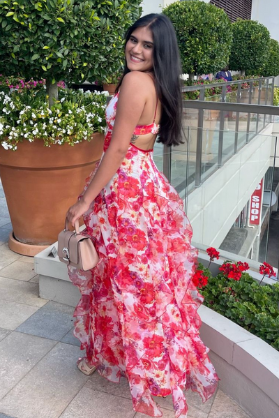 Chara™ - Maxikleid mit Rüschen und Blumendruck