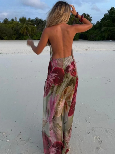 Isla™ - Rückenfreies Chiffon-Maxikleid
