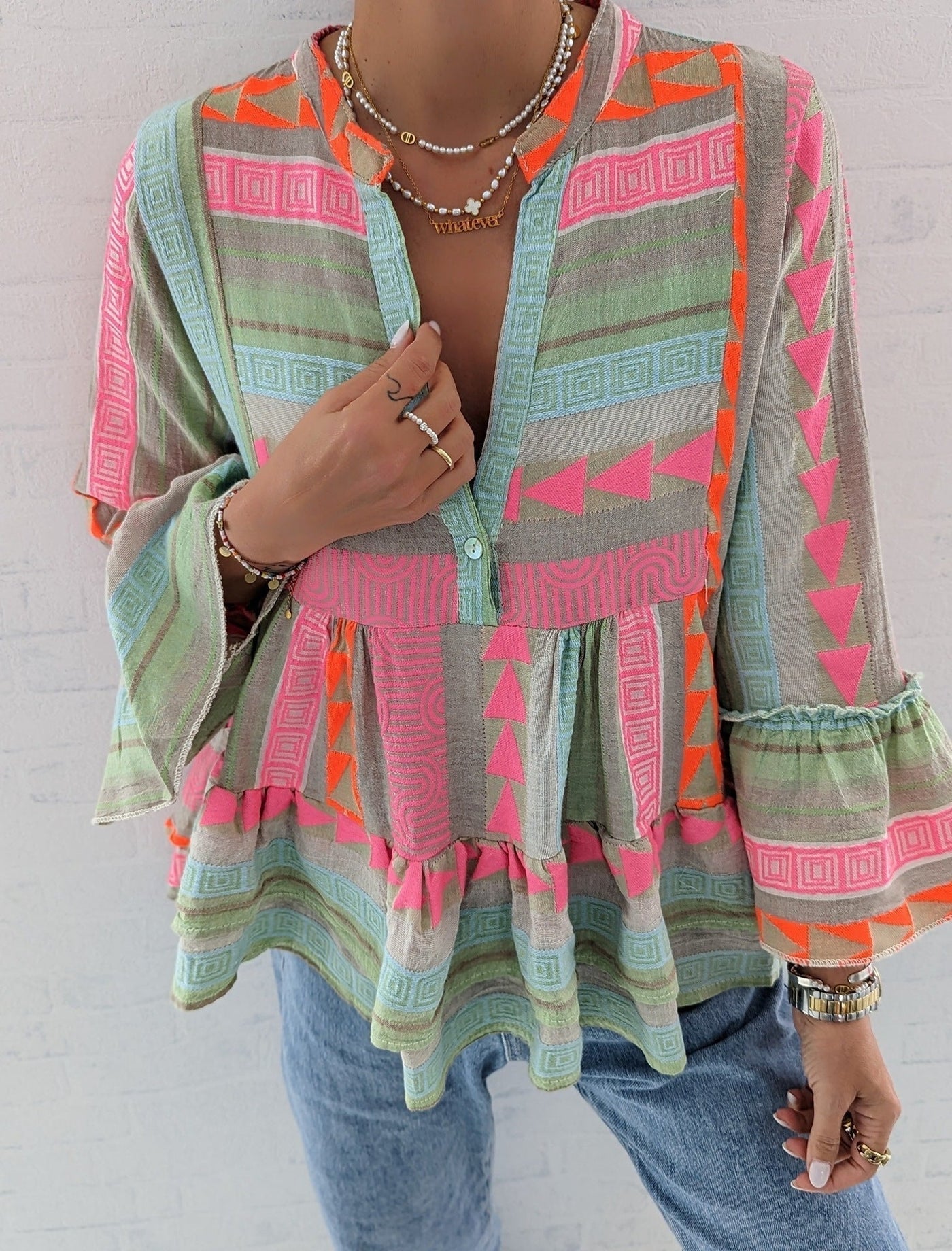 Tess™ - Bedrucktes Boho-Top
