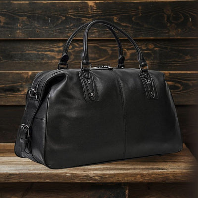 Schwarze Leder-Handtasche | AALBORG
