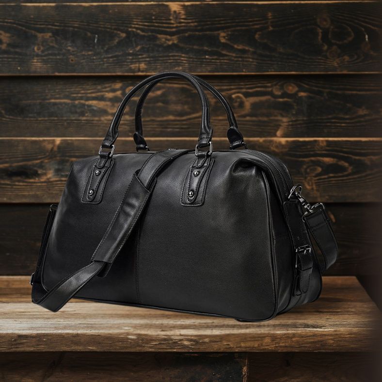 Schwarze Leder-Handtasche | AALBORG