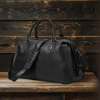 Schwarze Leder-Handtasche | AALBORG