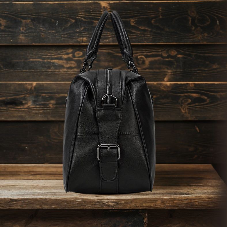 Schwarze Leder-Handtasche | AALBORG