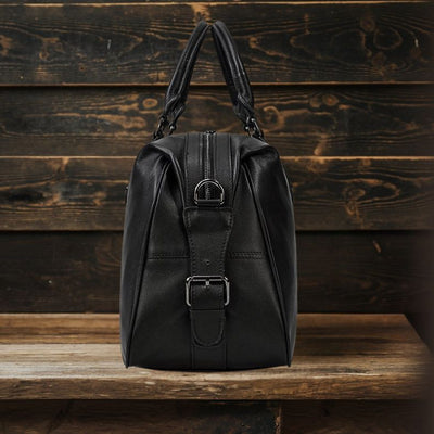 Schwarze Leder-Handtasche | AALBORG