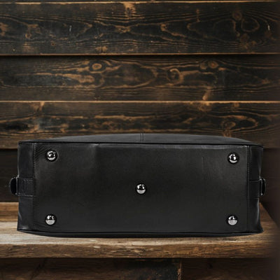 Schwarze Leder-Handtasche | AALBORG