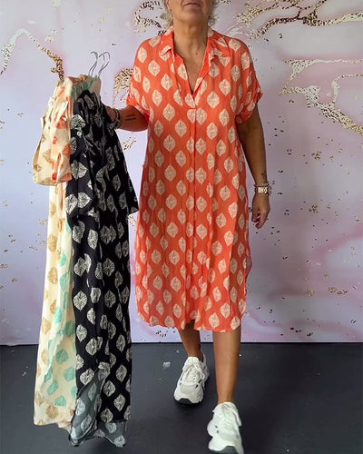 Liora™ - Lockeres Sommerkleid mit Reverskragen und kurzen Ärmeln