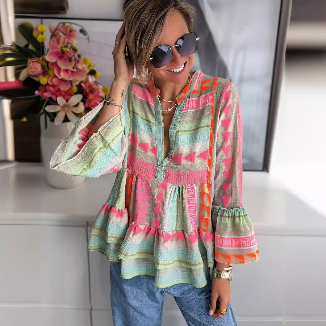 Tess™ - Bedrucktes Boho-Top