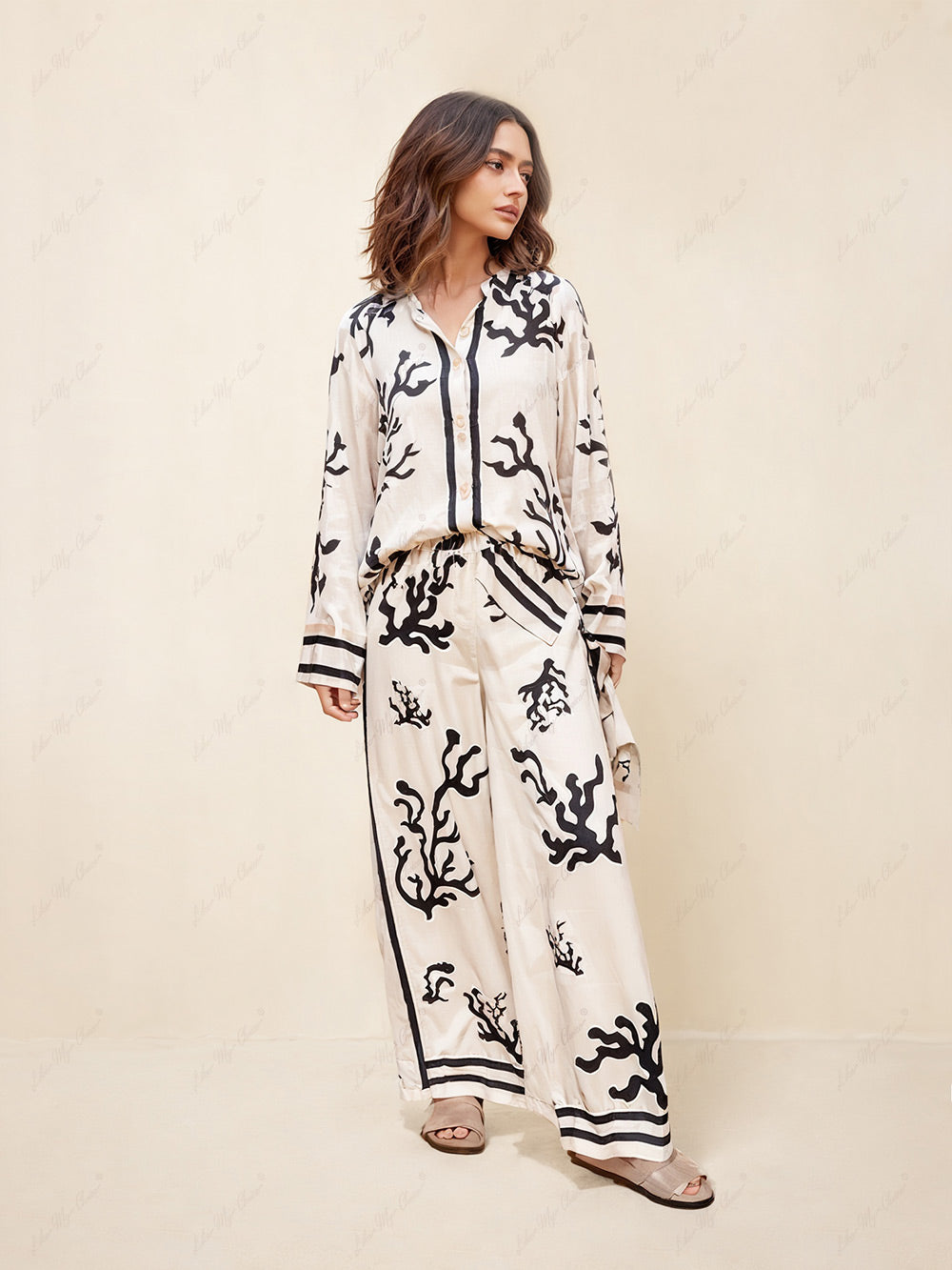 Mila™ - Hosen mit weitem Bein und Silhouetten-Print