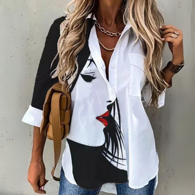 Amina™ - Schicke Bluse mit Kontrast