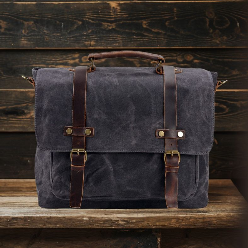 Messenger Bag aus Segeltuch und Leder | BRUGES