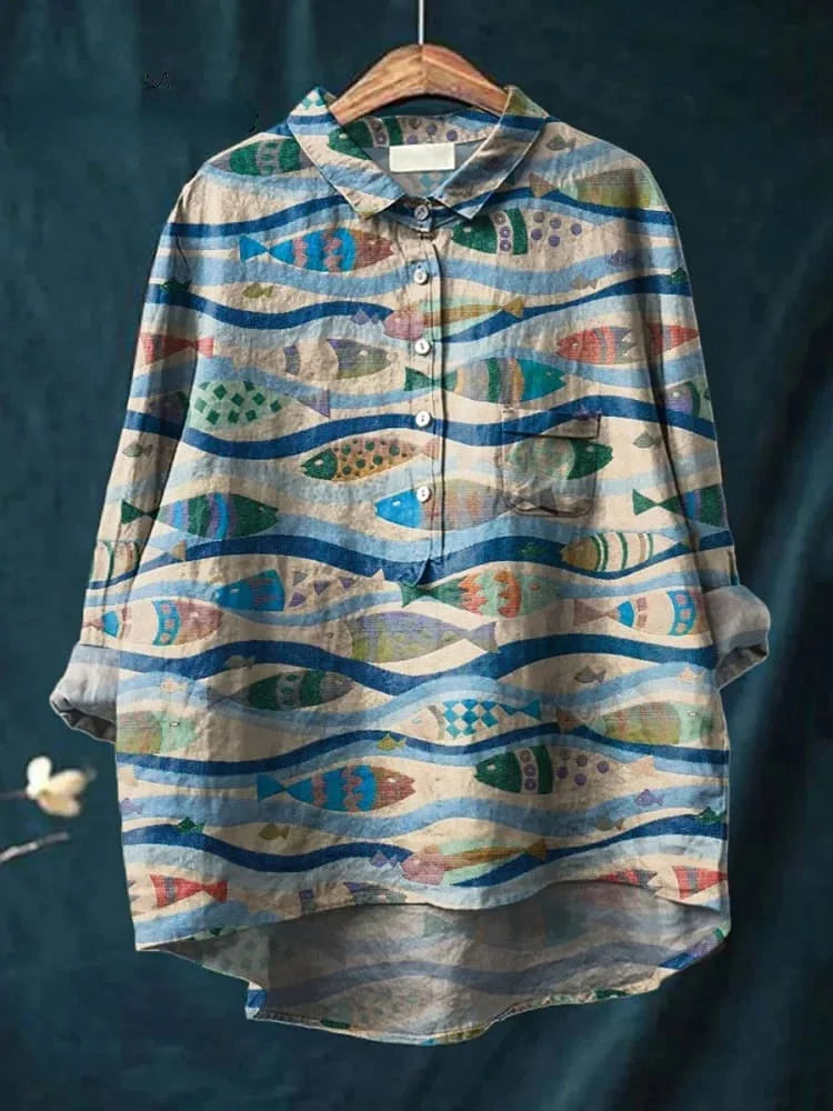 Darcy™ - Fisch-Kunst-Shirt