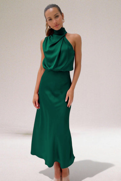 Lou™ - Glamouröses Satinkleid mit Neckholder