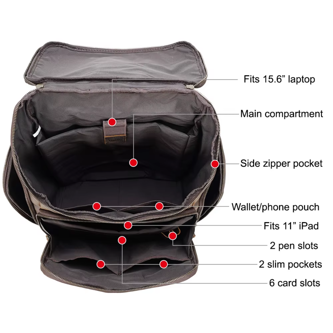 Dalvik™ - Laptop Lederrucksack