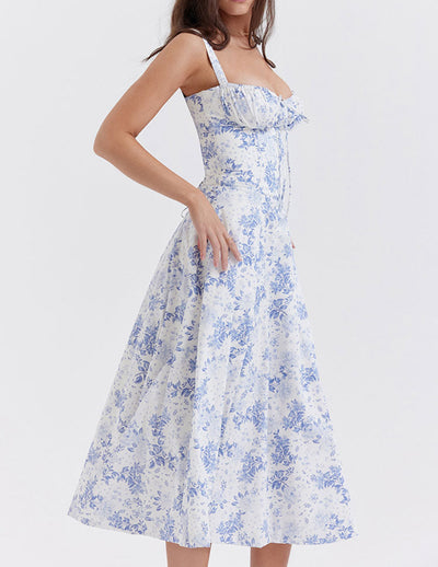 Flora™ - Taillenformendes Blumen-Sonnenkleid