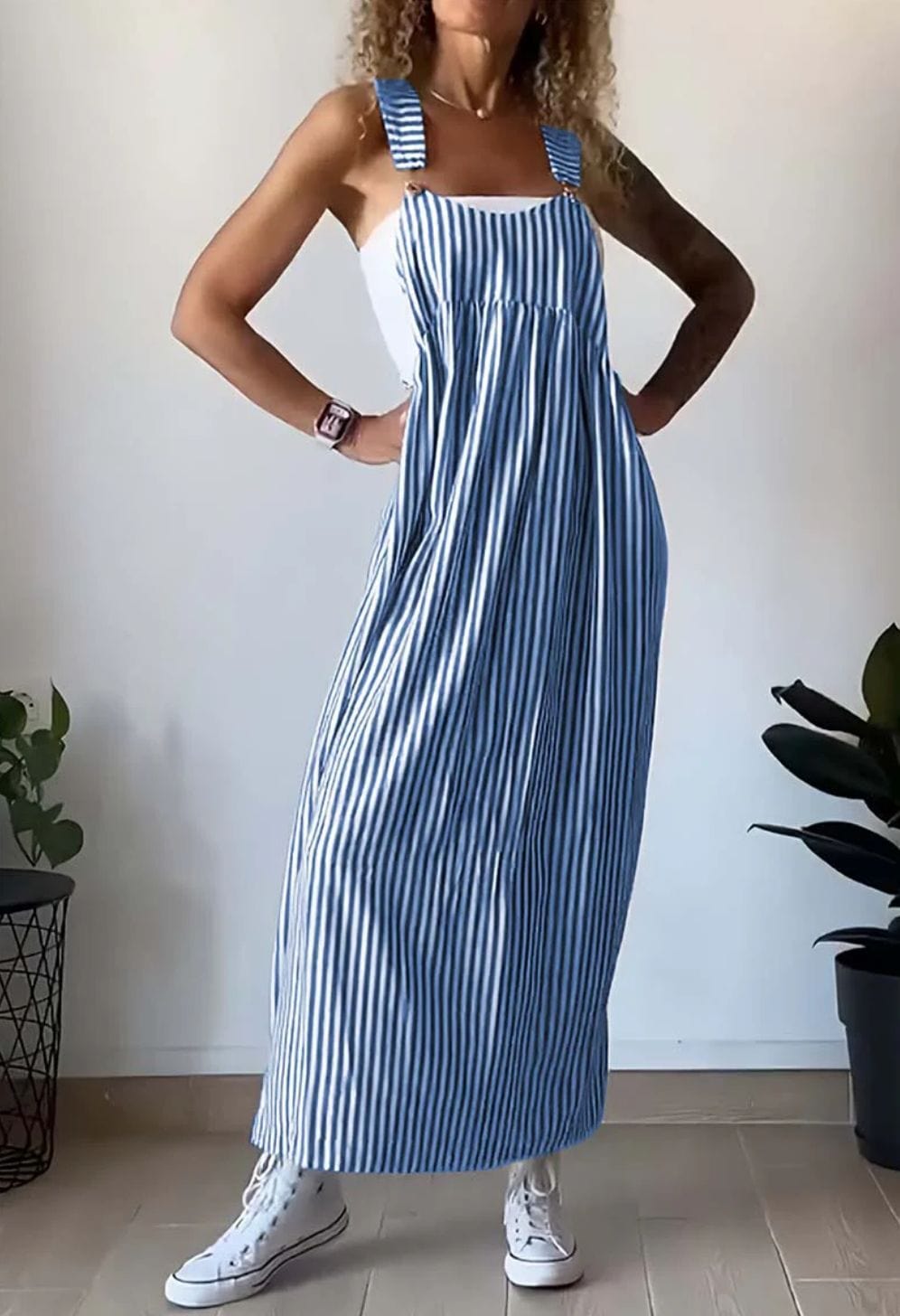 Camille™  - Gestreiftes lässiges Jumpsuit-Kleid