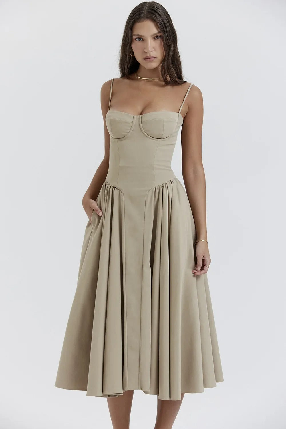 Celine - Ärmelloses Midikleid