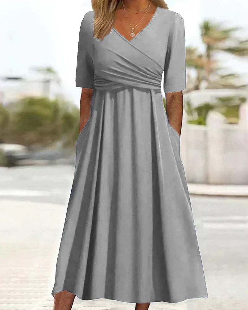 Annabelle - Kurzärmeliges Crossover-Kleid