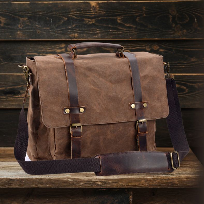 Messenger Bag aus Segeltuch und Leder | BRUGES