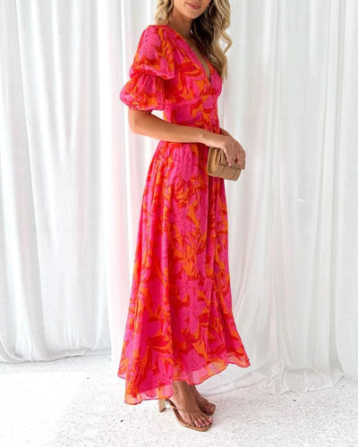 Derana - Rosenrotes Maxikleid