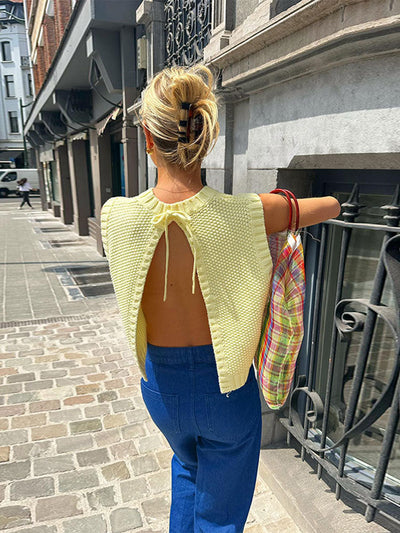 Jana™ - Strickjacke Gestricktes rückenfreies Top