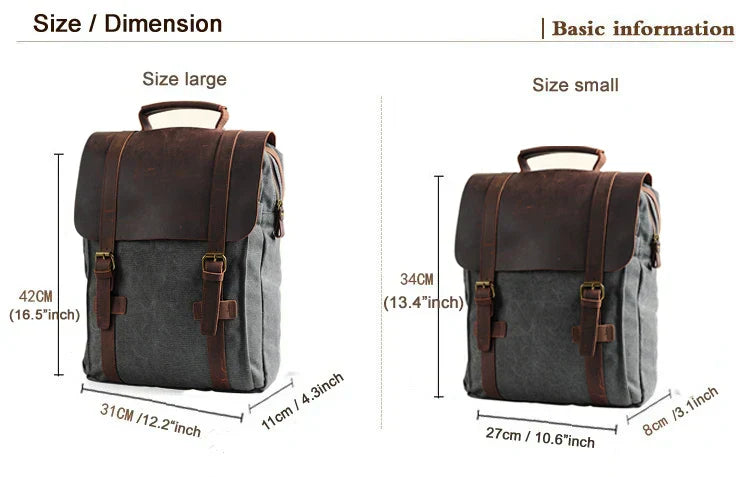 Harlan | Fashion Canvas Leder Schulranzen