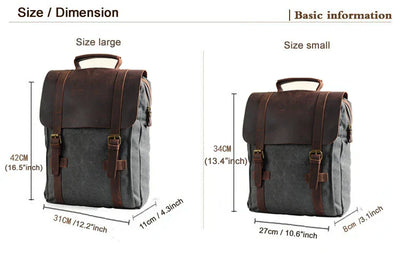 Harlan | Fashion Canvas Leder Schulranzen