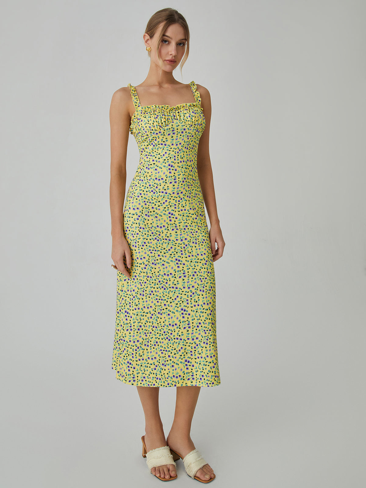 Elenar - Elegantes Midikleid mit Blumenmuster