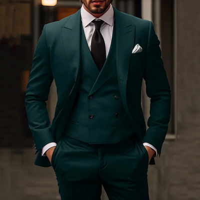 Luxuriöser 3-teiliger Herrenanzug mit Blazer, Weste und Hose