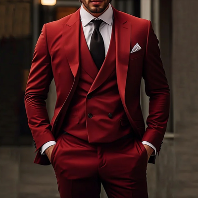 Luxuriöser 3-teiliger Herrenanzug mit Blazer, Weste und Hose