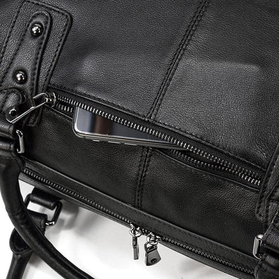 Schwarze Leder-Handtasche | AALBORG