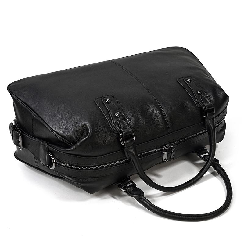 Schwarze Leder-Handtasche | AALBORG
