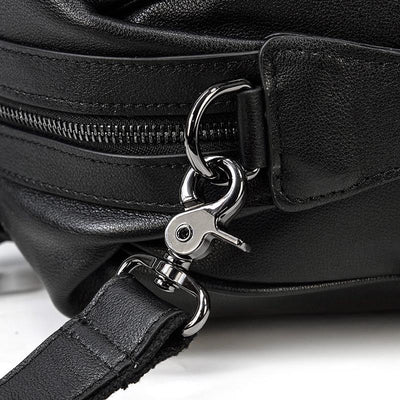 Schwarze Leder-Handtasche | AALBORG