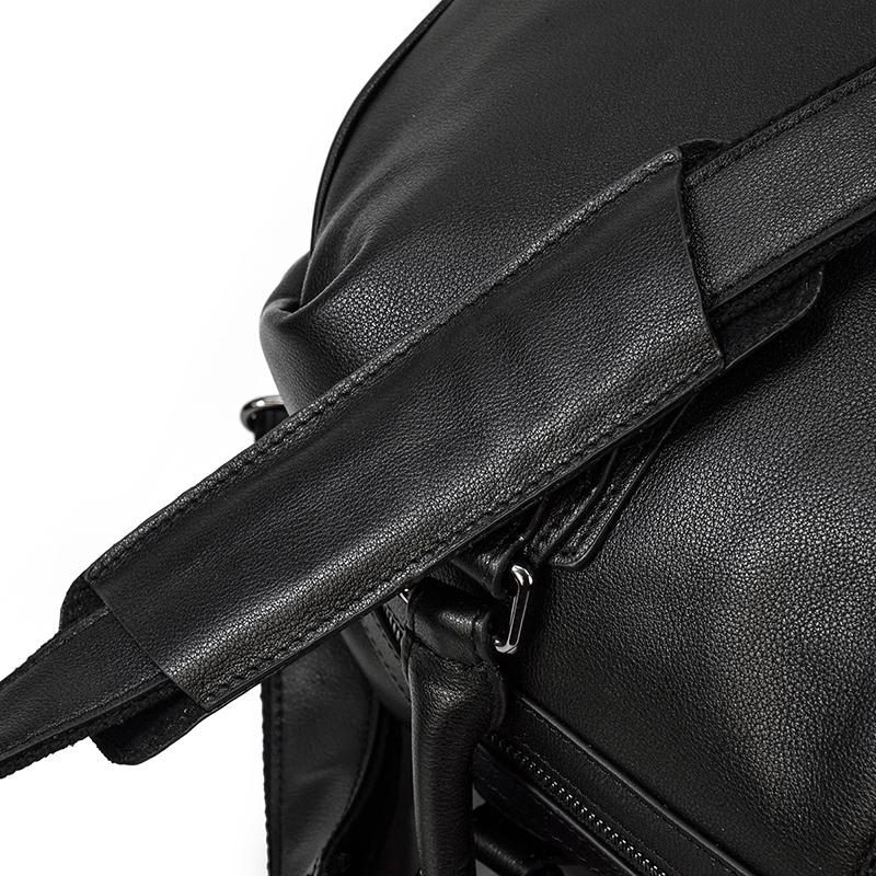 Schwarze Leder-Handtasche | AALBORG