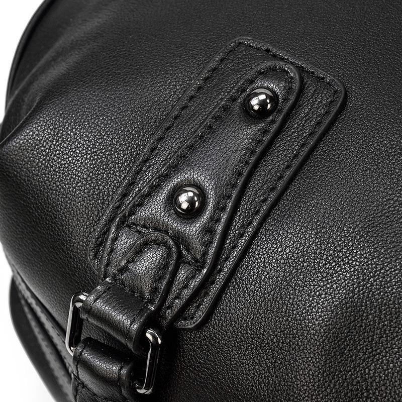 Schwarze Leder-Handtasche | AALBORG