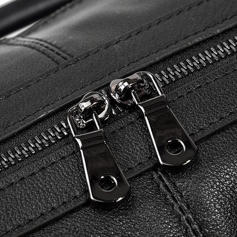 Schwarze Leder-Handtasche | AALBORG