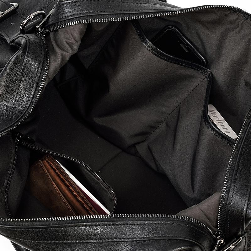 Schwarze Leder-Handtasche | AALBORG