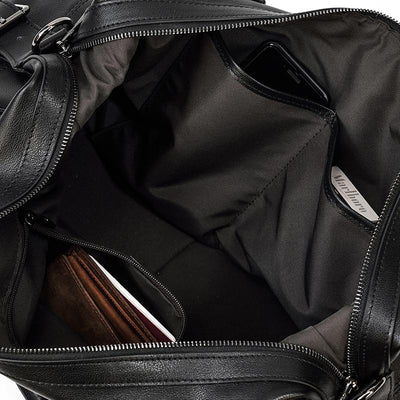 Schwarze Leder-Handtasche | AALBORG