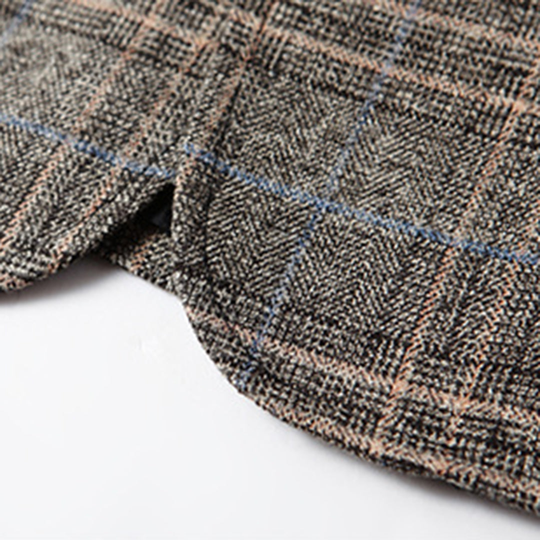 Herren - Klassischer karierter Vintage-Blazer mit Knopfverschluss für Herren