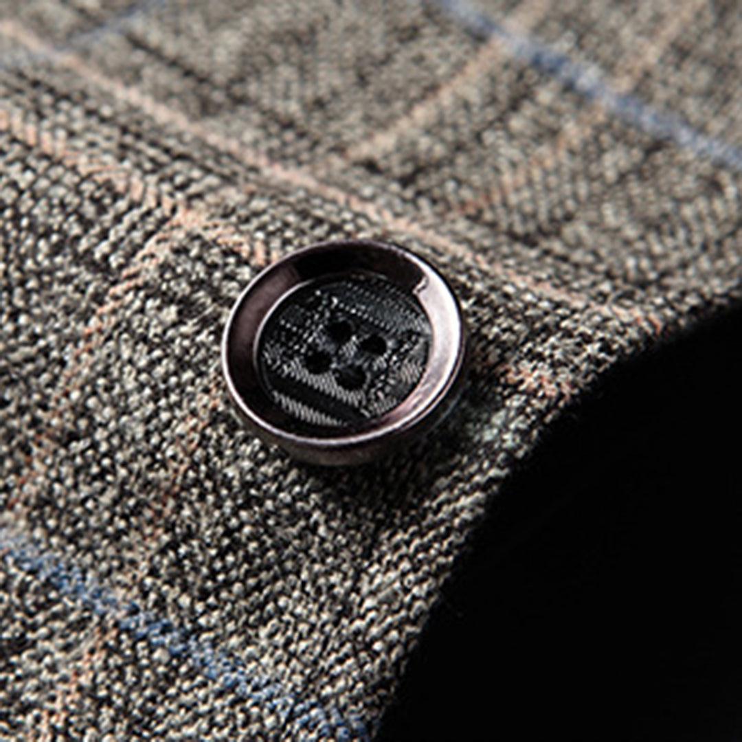 Herren - Klassischer karierter Vintage-Blazer mit Knopfverschluss für Herren